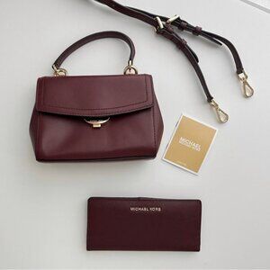 Michael Kors Small Leather Crossbody Bag with a free wallet